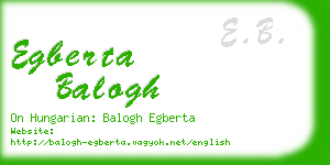 egberta balogh business card